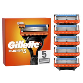 Gillette Fusion 5 Cuchillas de Afeitar Hombre, Paquete de 5 Cuchillas de Recambio (el embalaje puede variar)
