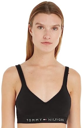 Tommy Hilfiger Sujetador Tipo Bralette para Mujer Lift Stretch, Negro (Black), L