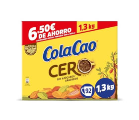 ColaCao Cero sin Azúcar, 1,3 kg, 92 Raciones