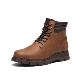 Bruno Marc Botas Moto Cordones Hombre Botas Chukka Vestir Invierno con Cremallera y Suela Antideslizante, Size 42, Marrón, BMUMAB2512