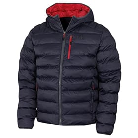 Calvin Klein Hombre San Gabriel Tejido Jacquard Acolchado - Armada/Rojo - L