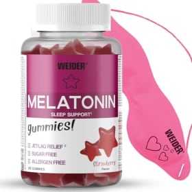 Weider Pack Melatonin 120 Gummies Sabor Fresa + Antifaz Belleza