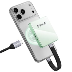 ORICO Magnética M.2 NVMe SSD Carcasa para iPhone 15/16/17 Pro - USB-C 3.2 Gen2 10Gbps, Grabación 4K ProRes, Carga PD 100W, SSD 2230/2242 2TB - AP42P (Verde)
