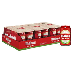 Mahou 5 Estrellas Sin Gluten, Pack 24 Latas x 33cl, Cerveza Dorada Especial, Sabor 5 Estrellas, 5.5% Volumen de Alcohol