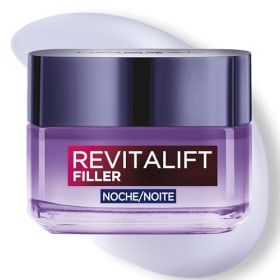 L'Oréal Paris Revitalift Filler Crema de Noche Revitalizante, Antiarrugas y Volumen, Anti-edad, Con Ácido Hialurónico, 50 ml