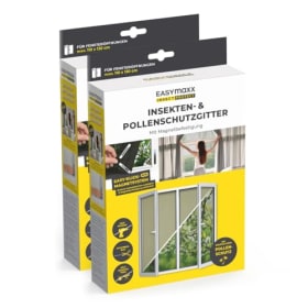 EASYmaxx Mosquitera antipolen para Ventanas con Magic Click | Cortada a Medida para Todas Las Ventanas de hasta 110 x 130 cm | Fácil instalación con 12 imanes - sin taladrar ni atornillar [2 Piezas]