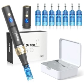 Dr. Pen Ultima A8S Dermapen Profesional, Auténtico con 2 Baterías en Modo Inalámbrico/Con Cable, Mejora de Arrugas y Cicatrices, Dermapen con 7 Cartuchos para Cara y Crecimiento de Barba de Pelo