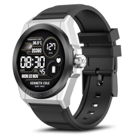 BRIBEJAT Reloj Inteligente para Hombre, HD 1.32 Pulgadas, Acero Inoxidable, Resistente al Agua, Podómetro, Monitor de Frecuencia Cardíaca y Sueño, Rastreador de Actividad