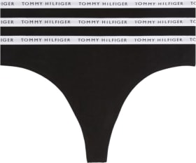 Tommy Hilfiger Pack de 3 Braguitas Tipo Tanga para Mujer - Negro (Black/Black/Black) - Tallas Disponibles