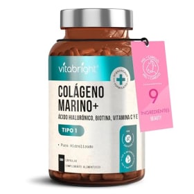 Colágeno Hidrolizado Alta Dosis 2450 mg | Colageno Marino con Acido Hialuronico Capsulas