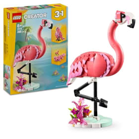 LEGO Creator 3 en 1 Fauna Salvaje: Flamenco Rosa de Juguete - Transformable en Cacatúa o Ajolote - Juego con Figuras Articuladas de Animales - Regalo de Cumpleaños para Niñas y Niños de 8+ Años 31170
