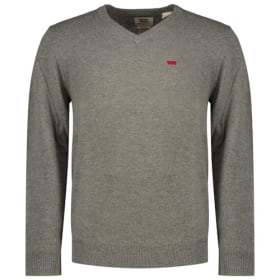 Levi's Suéter para Hombre con Cuello en V, Mid Tono Grey Heathe, L