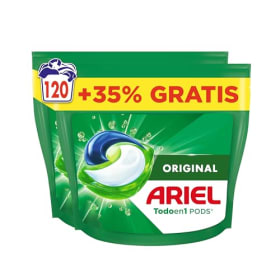 Ariel Todo En 1 PODS, Detergente Lavadora Liquido 120 Capsulas/Pastillas, Original, 5 Acciones Para Una Limpieza Increíble