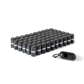 Amazon Basics Bolsas de basura para perros con dispensador y clip para correa, Sin fragancia, 900 bolsas (60 paquetes de 15)