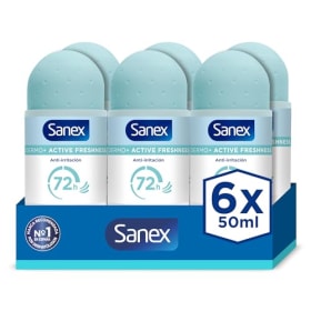 Sanex Dermo+ Active Freshness Desodorante Antitranspirante Roll-On 72 Horas (50ml) Pack 6