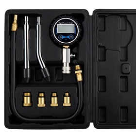 eROOSY Compresión probador de gasolina, probador de compresión de coche, comprobador de compresión digital con adaptador y manguera (negro)