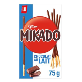 Mikado LU - Palitos de Galleta Crujientes con Chocolate de Leche (75 g) - Ideal para Meriendas y Regalos