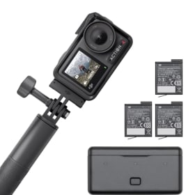 DJI Osmo Action 4 Pack Aventura: Cámara Deportiva 4K/120fps con Sensor de 1/1.3" y 3 Baterías