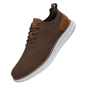 SVNKE Zapatos de Cordones Zapatillas de Vestir Clásico Oxfords Formales Derby para Hombre Boda Negocios Marrón Oscuro 41