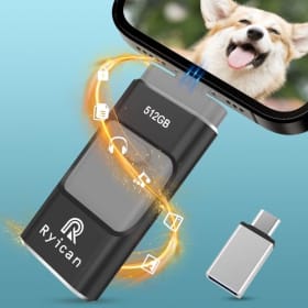 Memoria USB para Phone 512GB,Ryican 4 in 1 Pendrive transmisión de Alta Velocidad Photostick USB 3.
                                        ...