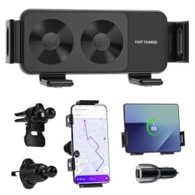 Olycism Soporte para teléfono móvil de 15 W Dual Coils QC 3.0 Fast Wireless Charger Auto con función de Carga para Z Fold/Flip 7/6/5/4/3