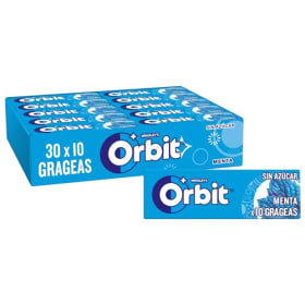 Orbit Chicles Sin Azúcar Sabor Fresco, Intenso y de Larga Duración en Formato Gragea (Paquetes x 10 Chicles), Menta, 30 Unidades