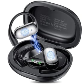 Pviwzux AI Auriculares Traductor en Tiempo Real, 8 Modos Traducción con 198 Idiomas, 3 en 1 Auriculares Traductores de Idiomas, 60H Cascos Oreja Abierta Bluetooth 6.1 para Viajes, Reuniones, Negro