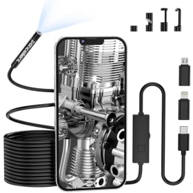 Boroscopio de Inspección de Serpiente de 5,5 mm 1920P, Endoscopio Tipo C, Cámara de Alcance con 6 Luces LED para Android e iOS Smartphone, iPhone, iPad, Samsung 5M