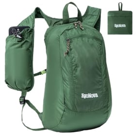 EgoNova Mochila de Senderismo Plegable Ligera de 12L – Mochila Impermeable para Viajes, Camping y Actividades al Aire Libre