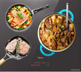 MIDEA Placa Inducción 3 fuegos 60 cm 7200 W - Vitrocerámica Inducción Integrada