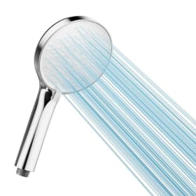 Cobbe Cabezales de ducha de alta presión con 3 modos, ahorro de agua, grandes y potentes para baja presión, cromo/blanco