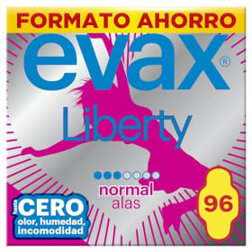 Evax Liberty Normal Compresas Con Alas, 96 unidades - Comodidad y Discreción
