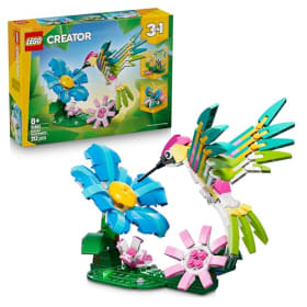 LEGO Creator 3en1 Fauna Salvaje: Colibrí de Colores - Pájaro Transformable en Mariposa o Pez - Decoración del Dormitorio - Regalo para Niños y Niñas de 8+ Años - 31384
