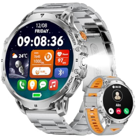 LIGE Reloj Inteligente Hombre Militar - 1.85" Smartwatch con Llamadas Bluetooth, 1000mAh y 100+ Modos Deportivos - IP68 Impermeable para Android/iOS