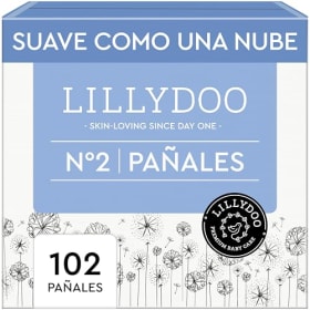 Pañales LILLYDOO delicados con la piel - talla 2 (4+ kg), caja de medio mes (102 unidades)