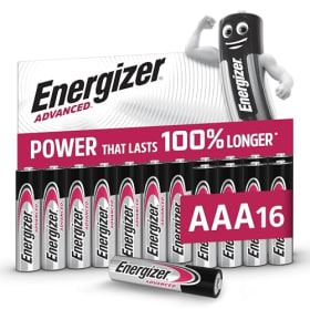 Energizer Advanced - Pilas AAA (Paquete de 16) - Baterías Alcalinas de Larga Duración - 1,5V - Alta Potencia - Made in EU - Embalaje Reciclable - 10 Años de Vida Útil