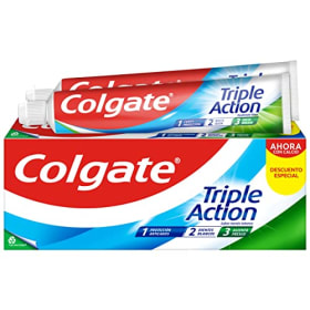 COLGATE Triple Action Dentífrico, Estándar, 2 x 75 Ml, 150 Mililitros