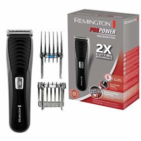 Remington Máquina de Cortar Pelo Pro Power Precision Steel, Cortapelos con Cable e Inalámbrico, Cuchillas de Acero, 2 Peines Ajustables, 40 min Autonomía, Indicador LED Carga - HC7110