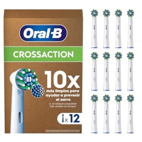 Oral-B Pro CrossAction Recambios Originales para Cepillo de Dientes Eléctrico, Pack de 12 Cabezales De Recambio con Indicador De Uso, Blanco (Tamaño Buzón)