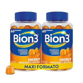 Bion3 Energy Gummies: Energía Física y Mental con Vitaminas y Probióticos - 60 Gomitas (2 meses)