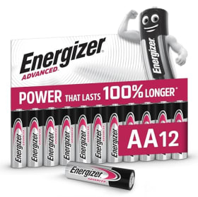 Energizer Advanced - Pilas AA (Paquete de 12) - 1,5V Baterías Alcalinas de Larga Duración