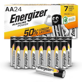 Energizer Alkaline Power - Pilas AA (Paquete de 24) - 1,5V Baterías Alcalinas - para Aparatos Domésticos y Electrónicos - Embalaje 100% reciclable - 7 años de Vida útil [Exclusivo en Amazon]