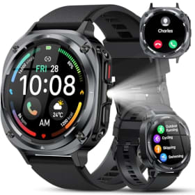 Reloj Inteligente Hombre Militar, 1.45" HD Smartwatch Hombre con Llamadas BT 5.3, 114+ Modos Deportivos, Monitor de Sueño/Podómetro/Pulsómetro, IP68 Impermeable Pulsera Actividad para Android iOS