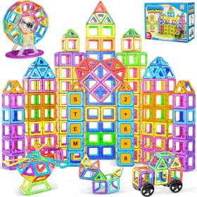 WOOBLO Bloques Magnéticos de Construcción para Niños, 136 Piezas
