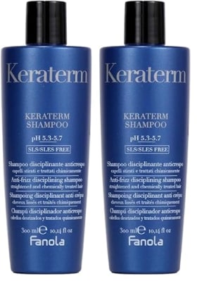 FANOLA KERATERM Champú desecante antical PH 5,2-5,7 SLS/SLES FREE 300 ml (Paquete de 2)