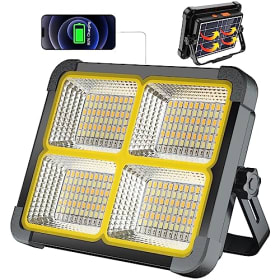 MASMEJOR Foco LED Recargable 100W con Batería 12000mAh y Panel Solar