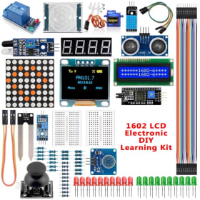 Kit de Bricolaje Electrónico con Pantalla LCD 1602 y Pantalla de 0.96 Pulgadas para Placa Arduino R3, Paquete de Componentes, Kit de Inicio para Principiantes