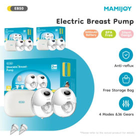 MAMIJOY 2 uds extractor de leche eléctrico portátil 4 modos y 36 niveles de succión silencioso a prueba de fugas manos libres extractores de leche portátiles EB50D
