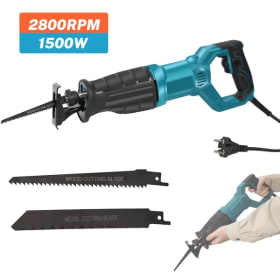 Potente sierra recíproca, sierra de sable eléctrica de velocidad Variable de 1500W y 240V con herramienta, cambio de hoja sin botón de bloqueo y 2 sierra B