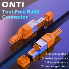 ONTi conector Rj45 CAT8 /CAT7 /CAT6A, conector de terminación de campo de cabeza de cristal Ethernet Industrial blindado libre de Herramientas-40gbps